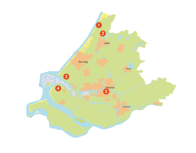 Boswandelingen - ZHL - Overzichtskaart met startpunten - 2023